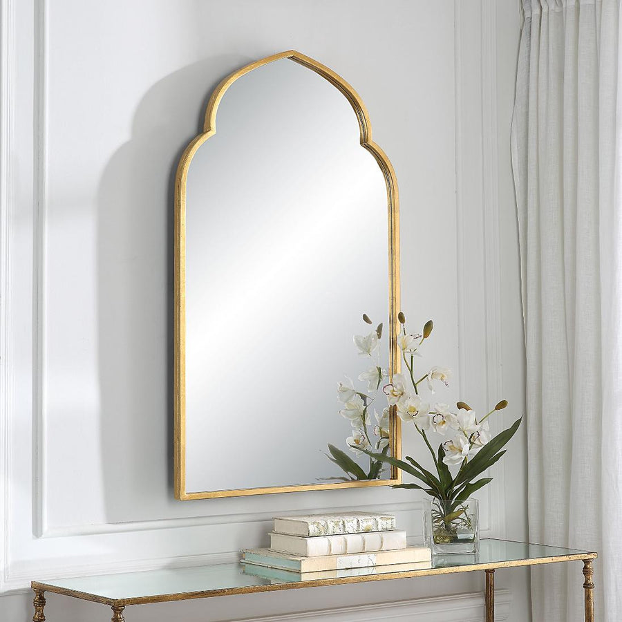 Temple Arched Mirror – Gold