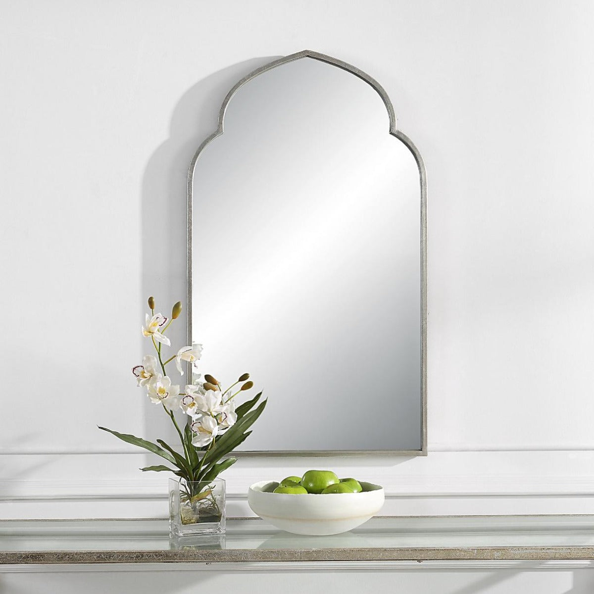 Temple Arched Mirror – Silver
