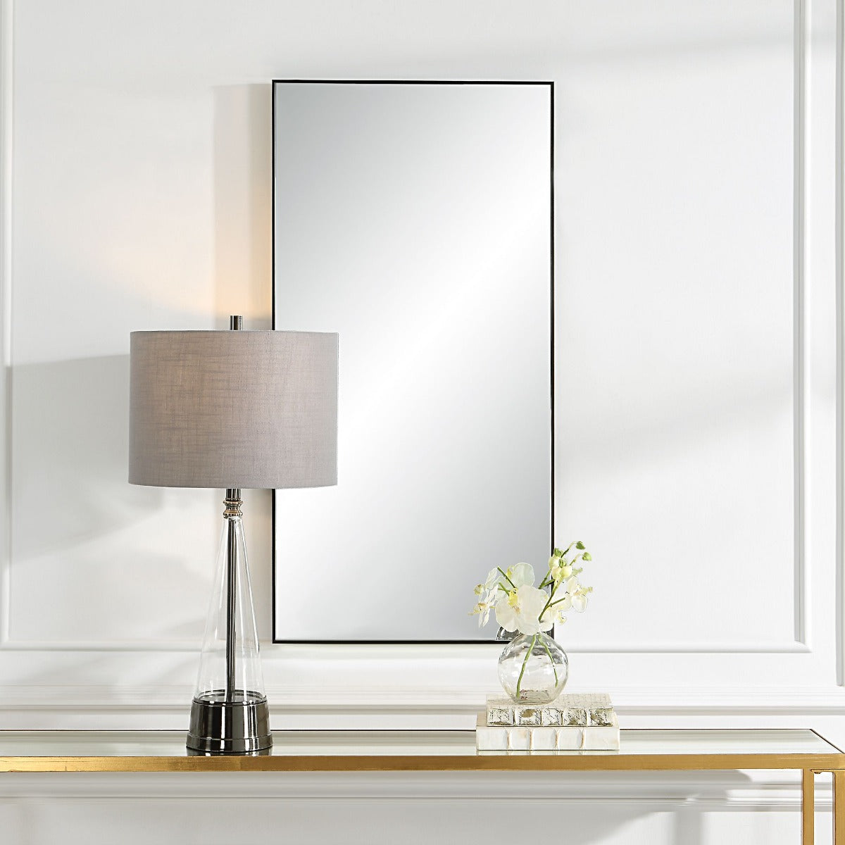 Slim Frame Midi Mirror – Black