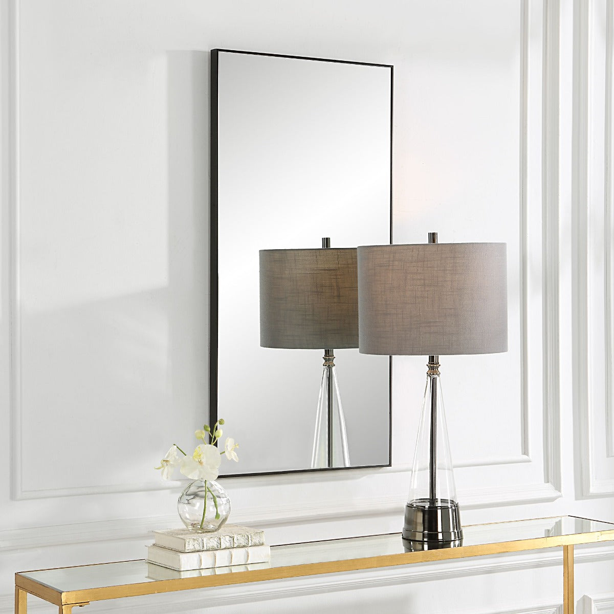 Slim Frame Midi Mirror – Black