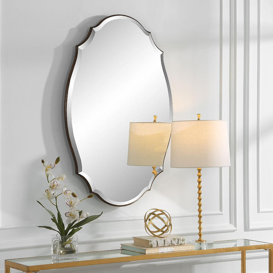 Aida Oval Mirror – Bronze and Gold