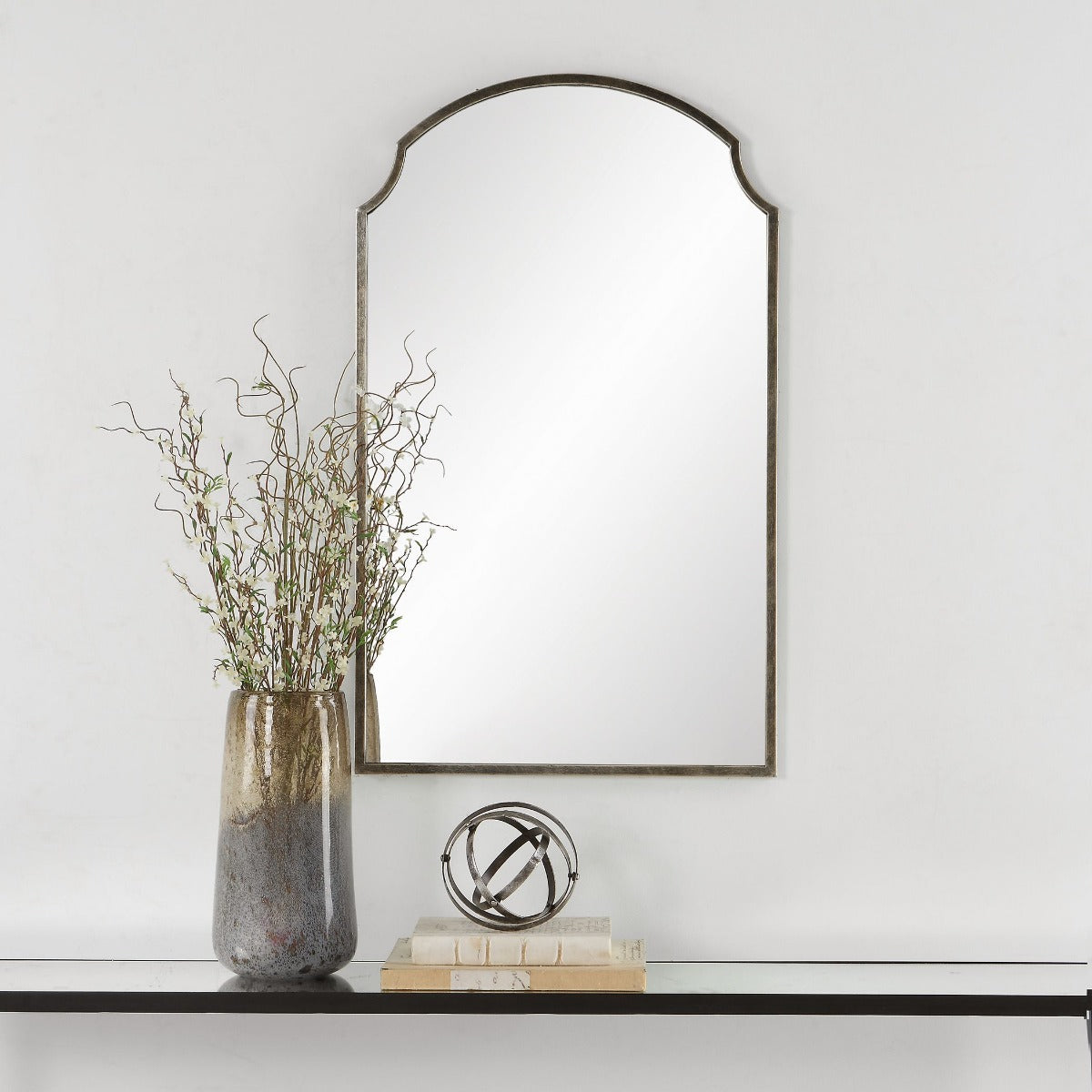 Beatrice Arched Mirror – Brushed Bronze