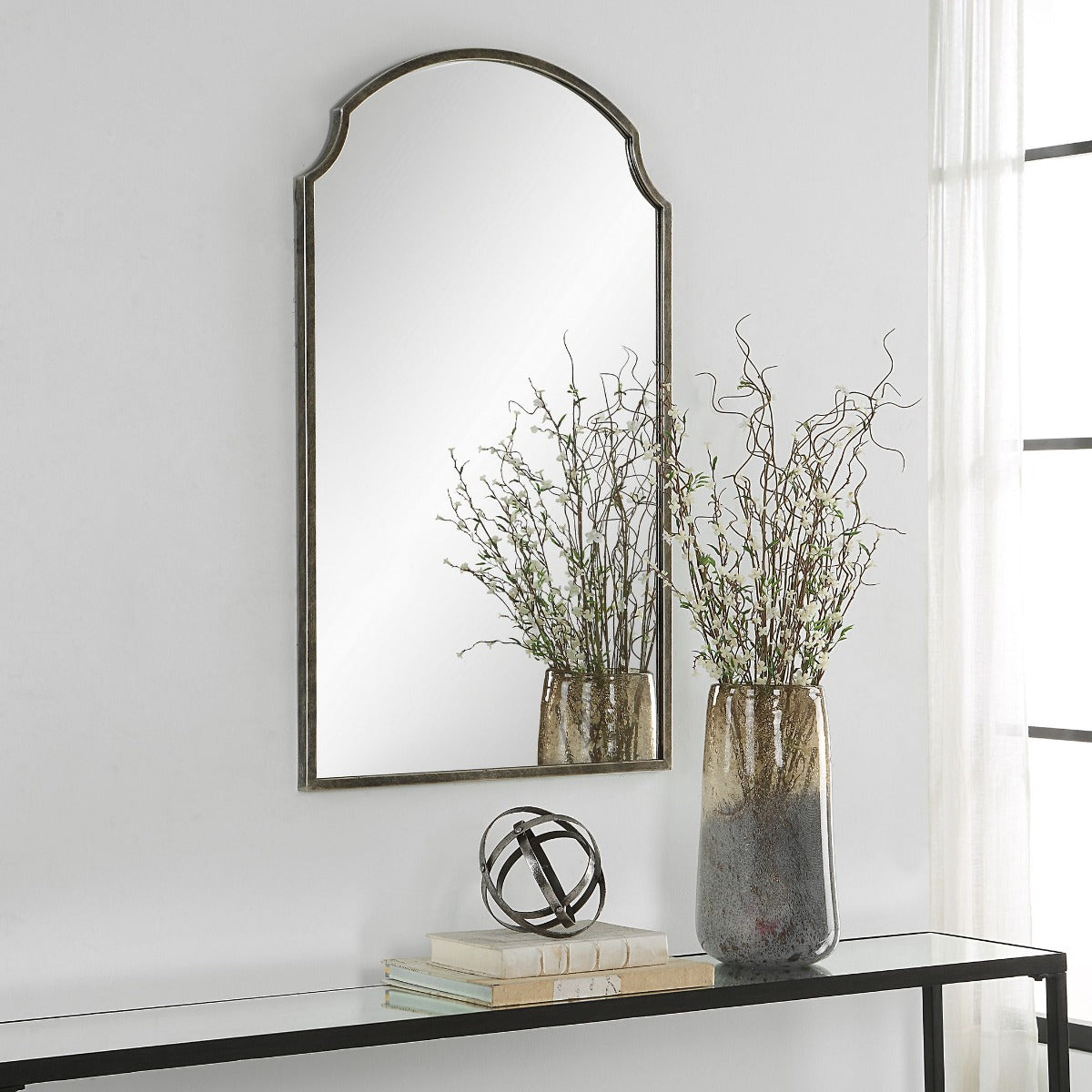 Beatrice Arched Mirror – Brushed Bronze