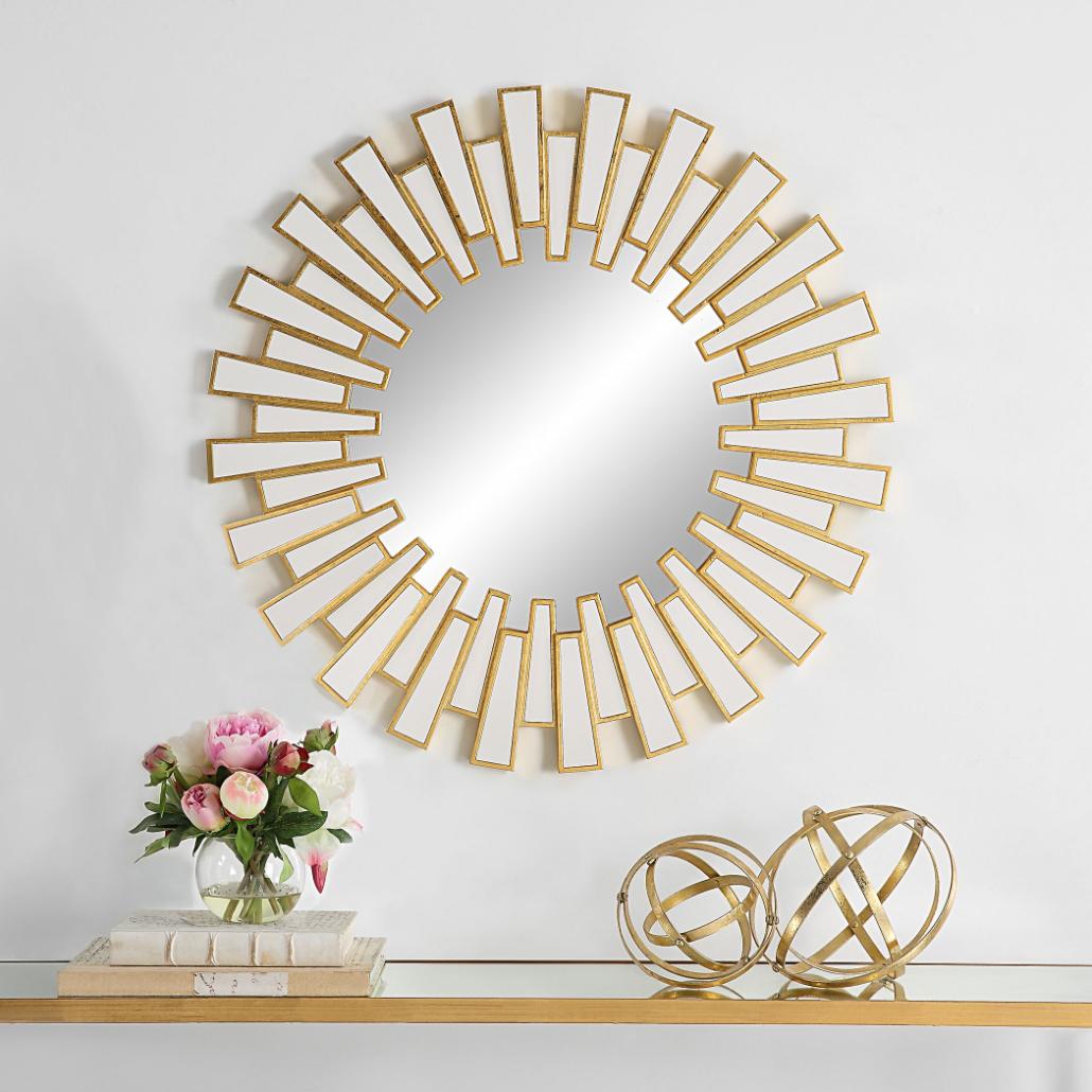 Rays Round Mirror – Gold