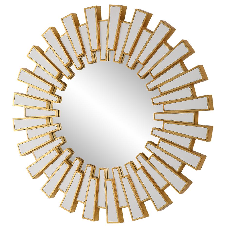 Rays Round Mirror – Gold
