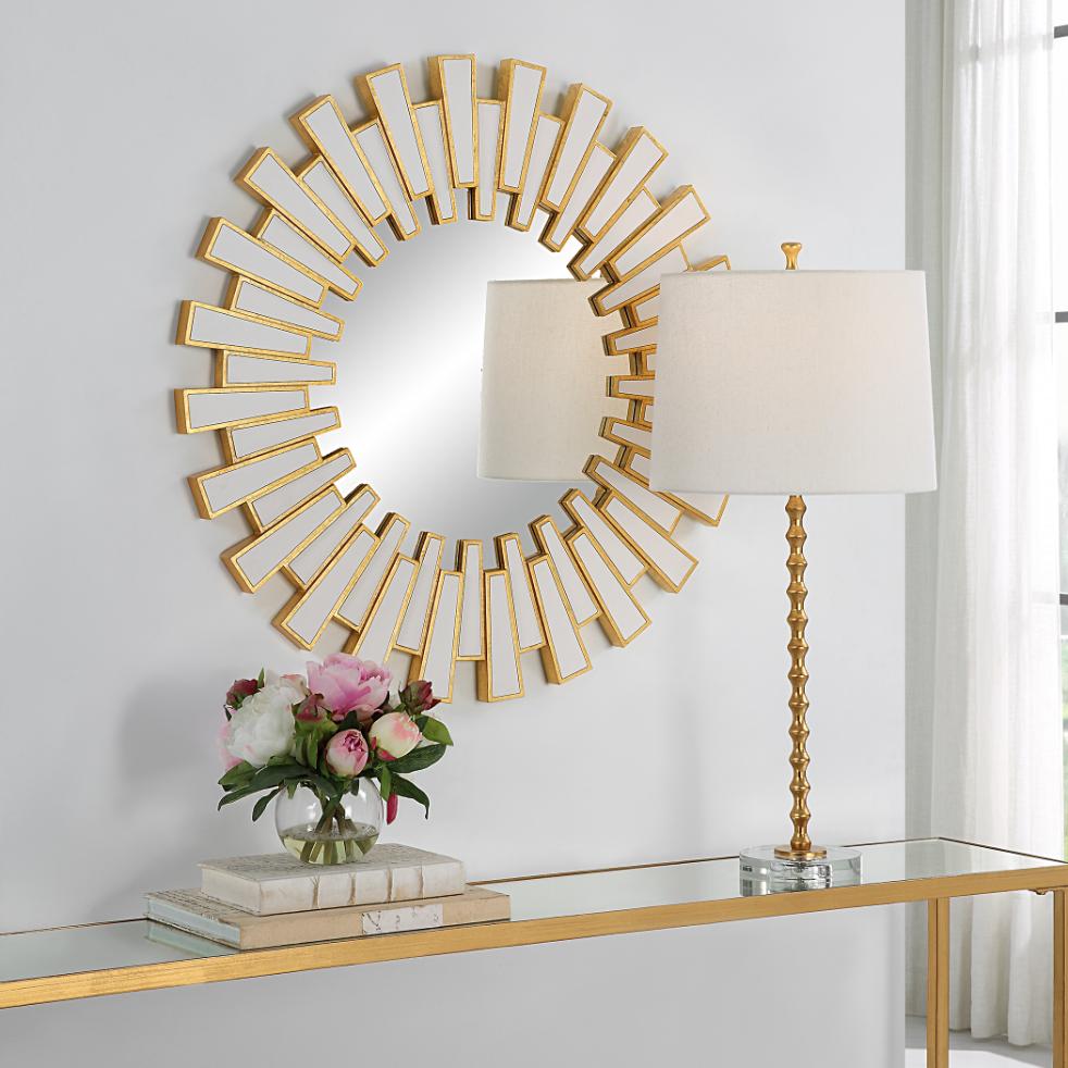 Rays Round Mirror – Gold