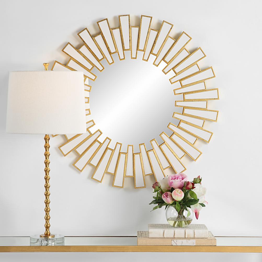 Rays Round Mirror – Gold