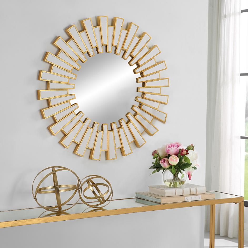 Rays Round Mirror – Gold