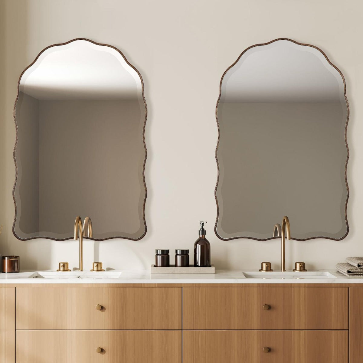 Irregular Arched Mirror – Antique Bronze