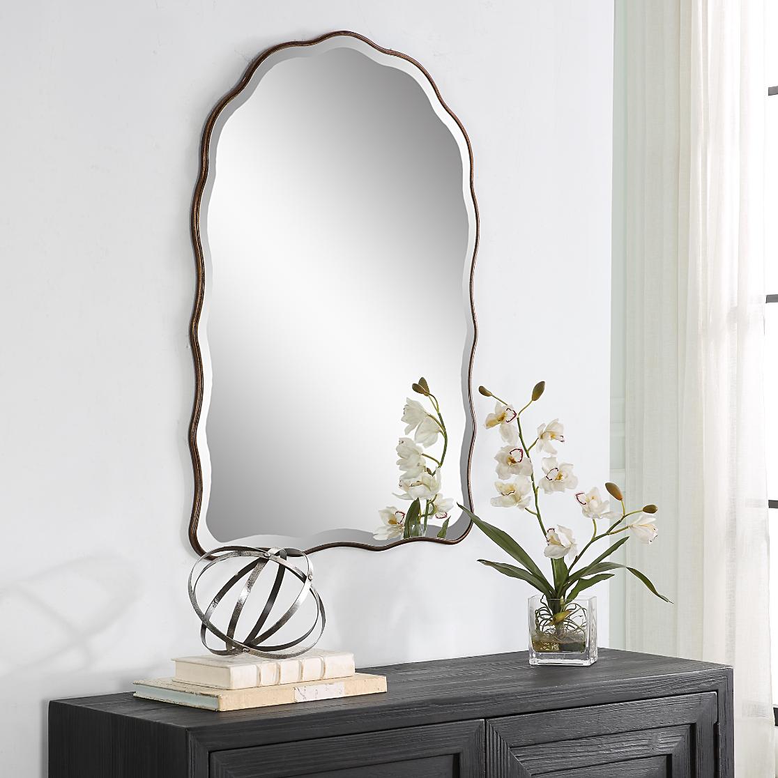 Irregular Arched Mirror – Antique Bronze