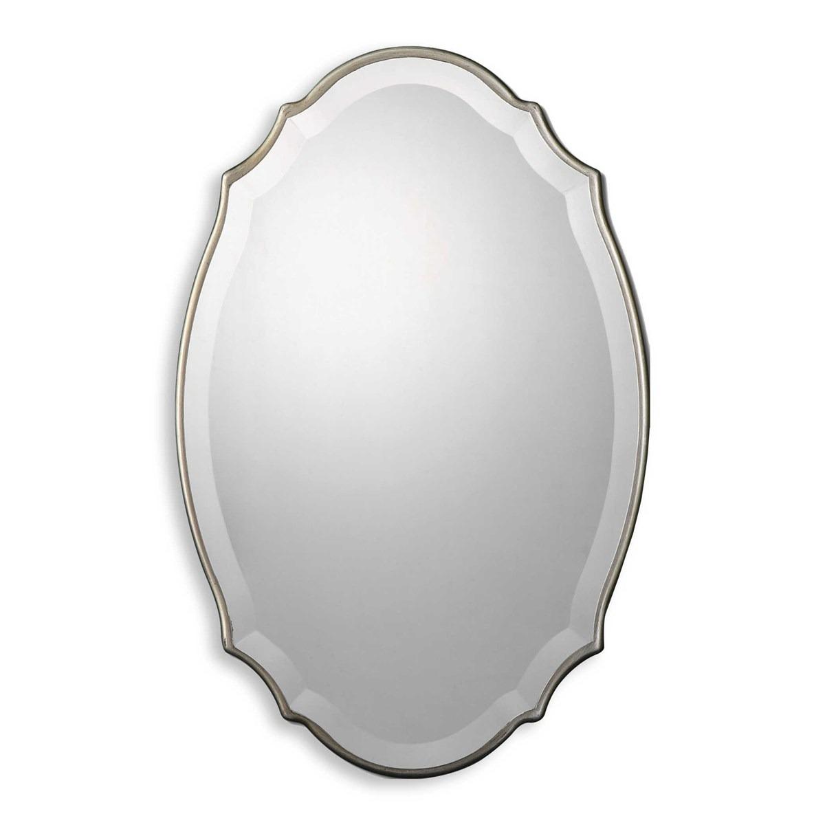 Aida Oval Mirror – Burnished Silver