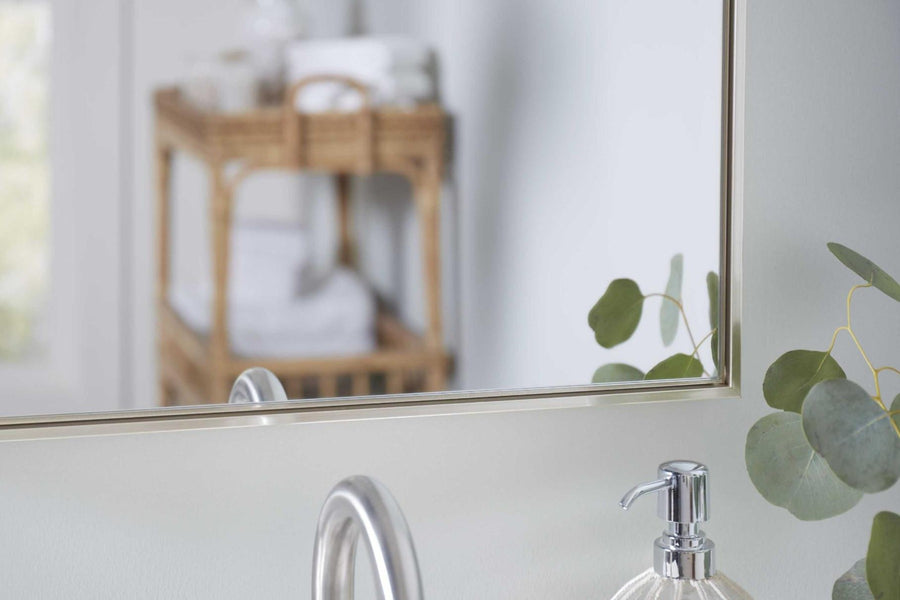 Floating Slim Frame Mirror – Silver