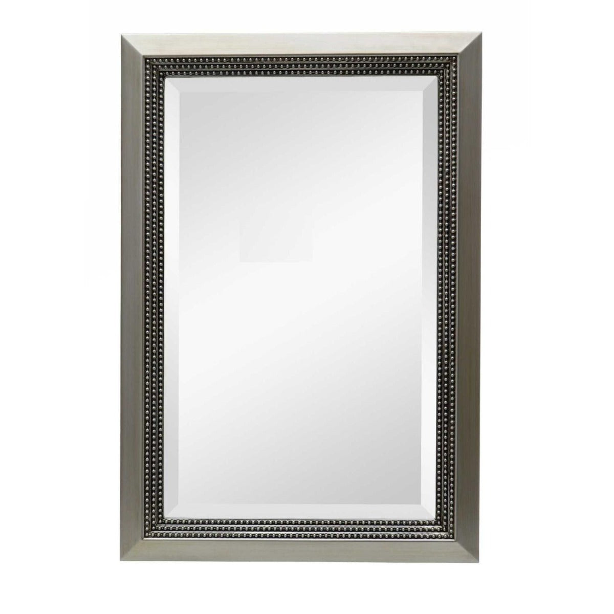 Beaded Lines Mirror – Brushed Silver