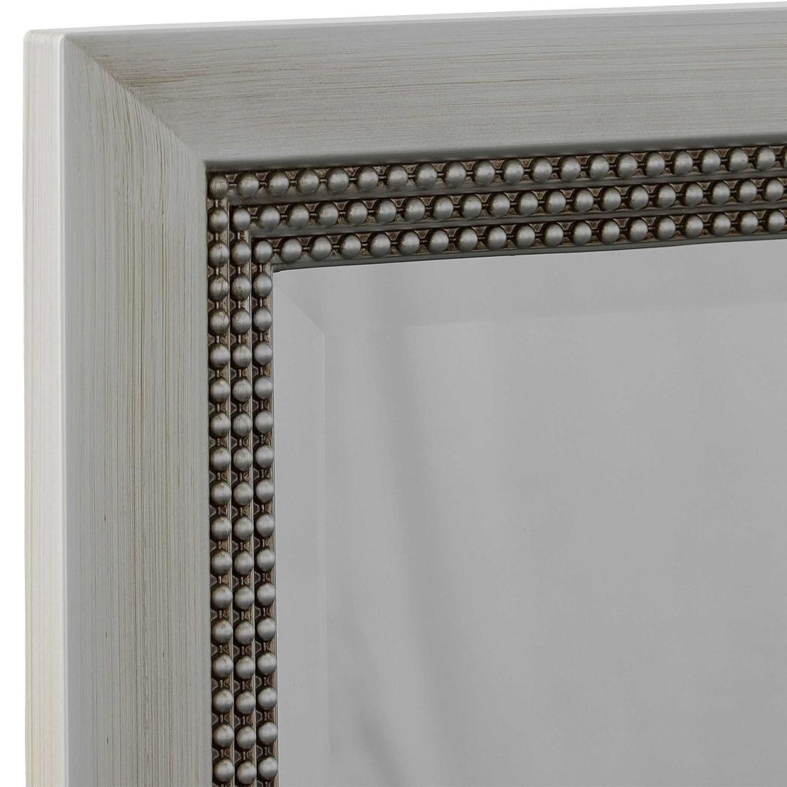 Beaded Lines Mirror – Brushed Silver