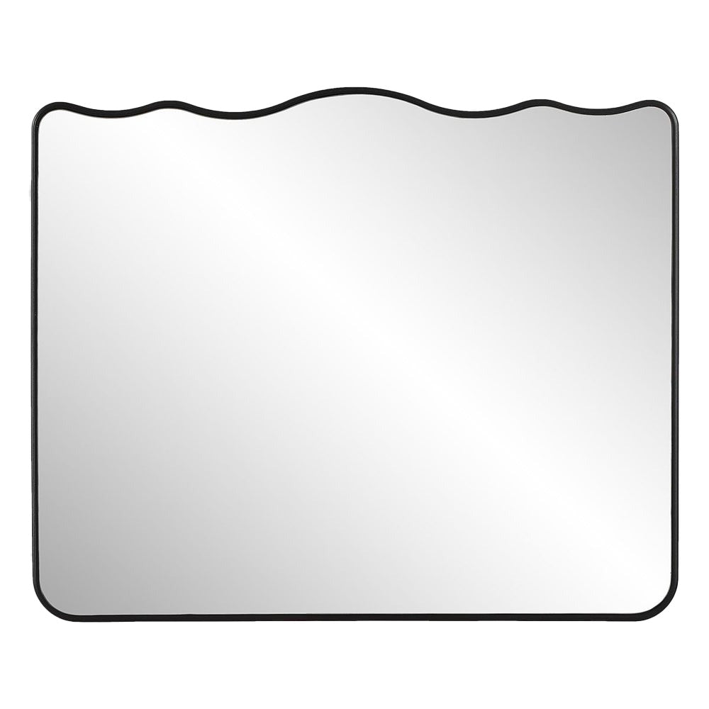 Grace Scalloped Mirror – Black