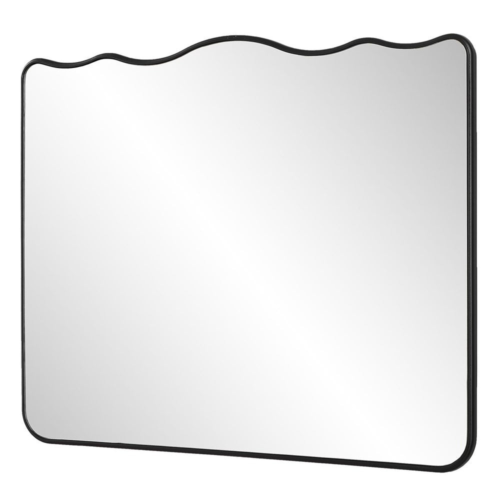 Grace Scalloped Mirror – Black