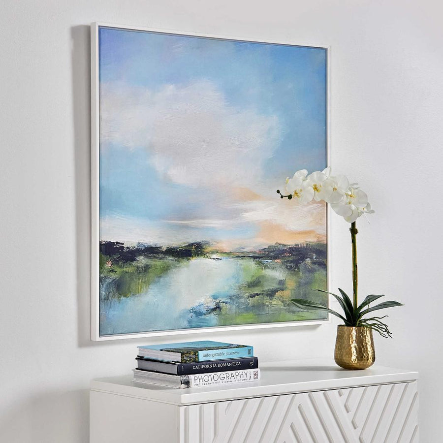 The River Glows Framed Canvas