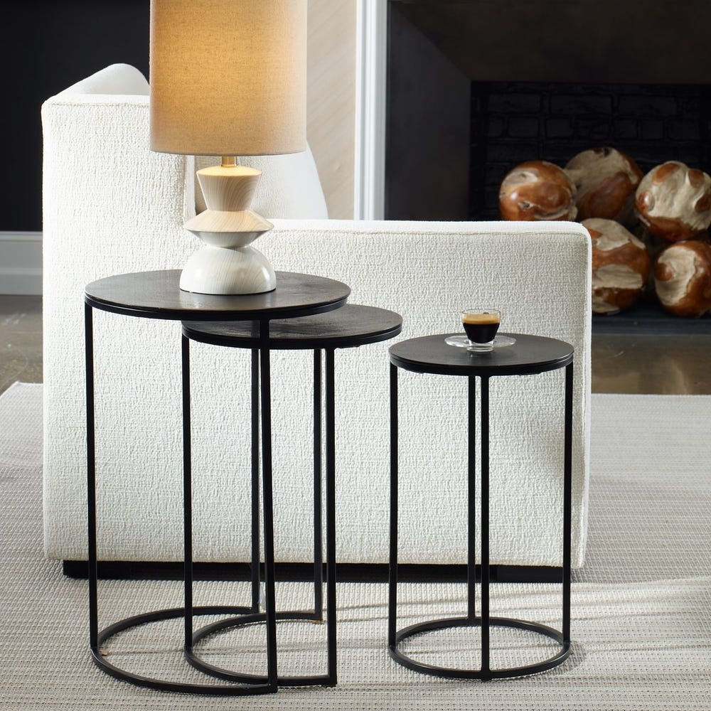 Espresso Round Nesting Tables – Set of 3