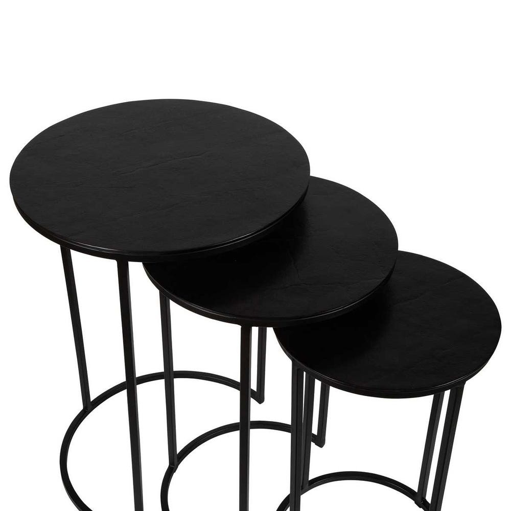 Espresso Round Nesting Tables – Set of 3