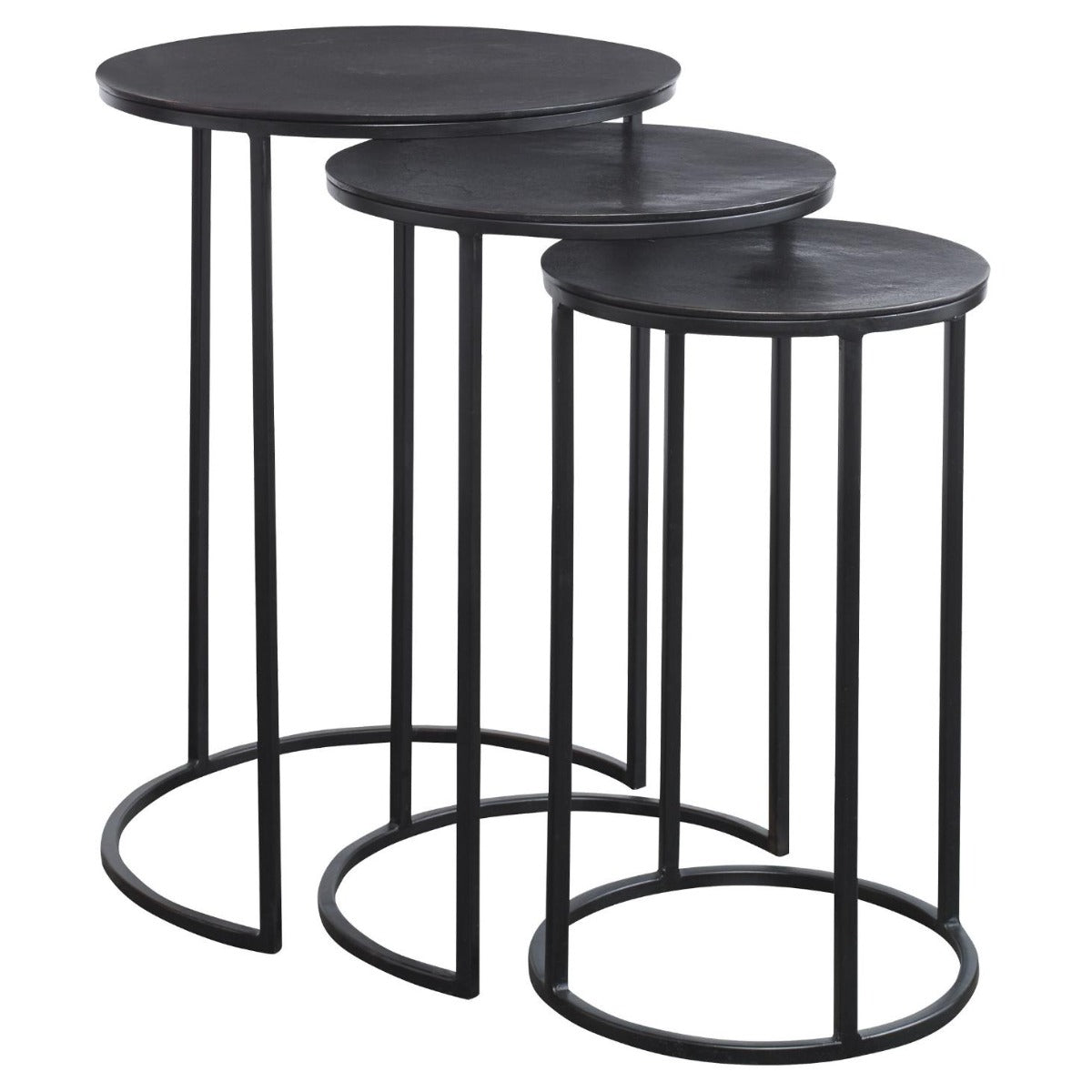 Espresso Round Nesting Tables – Set of 3
