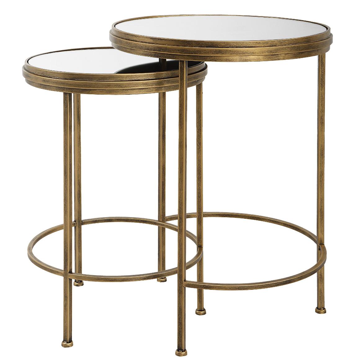 Occular Nesting Side Tables – Brushed Gold