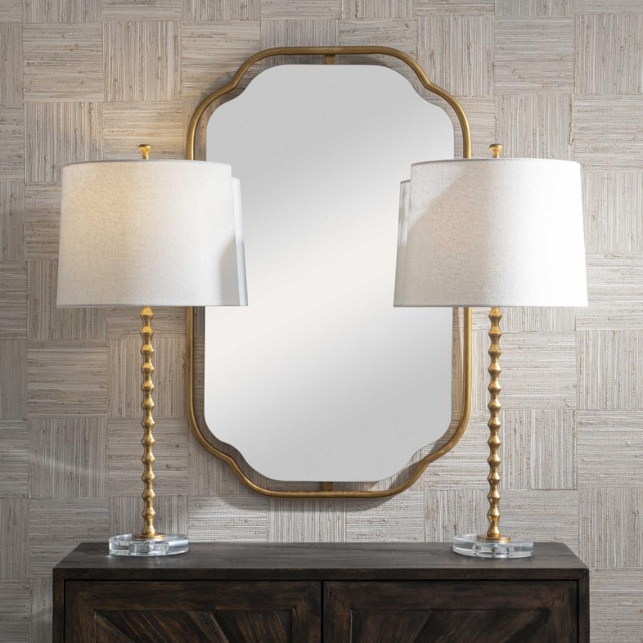 Hourglass Table Lamp in Brass – Set of 2