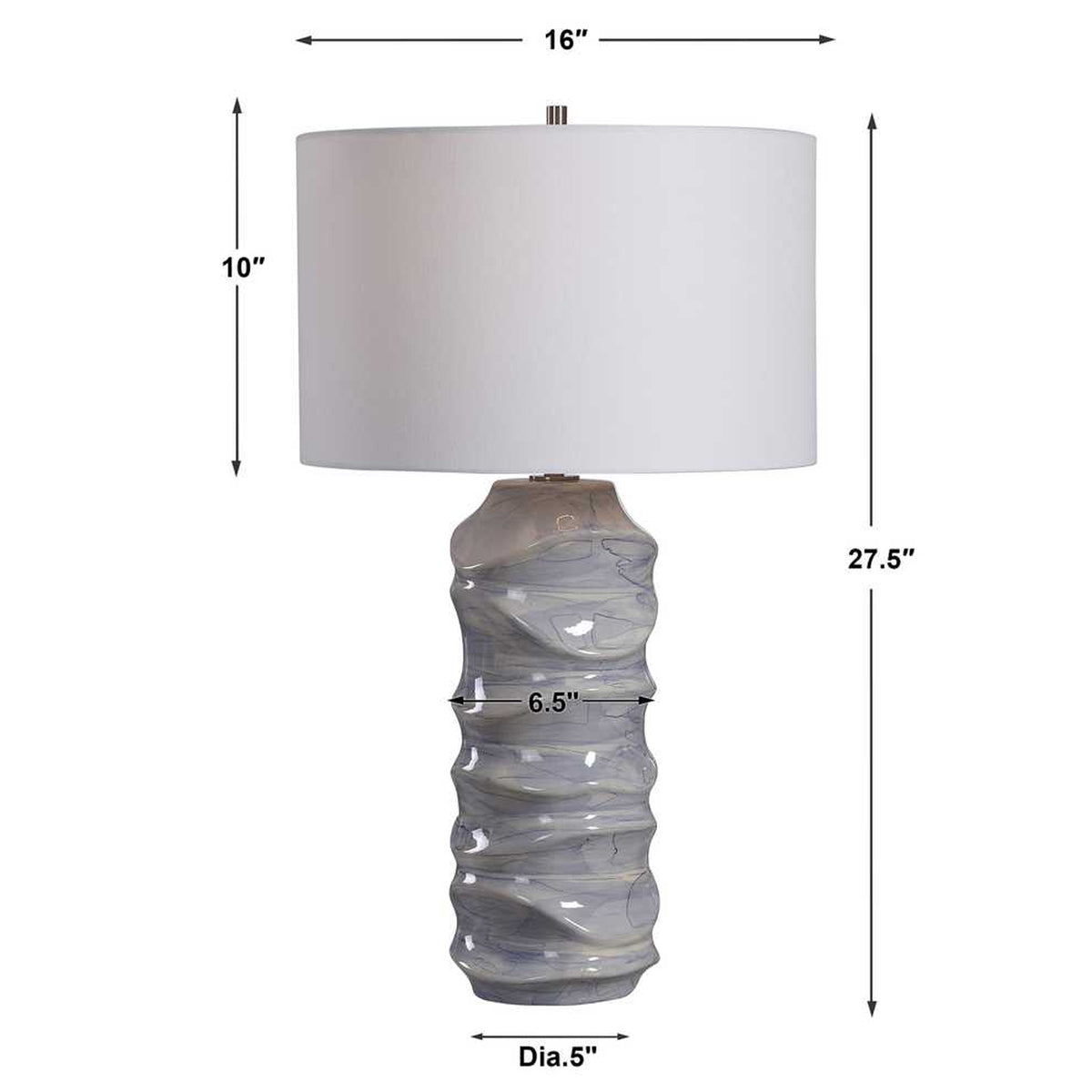 Waves Blue and White Table Lamp