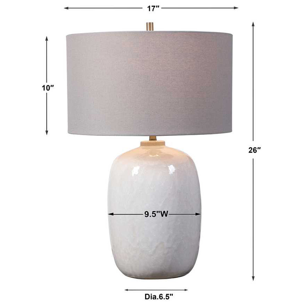 Winterscape White Glaze Table Lamp