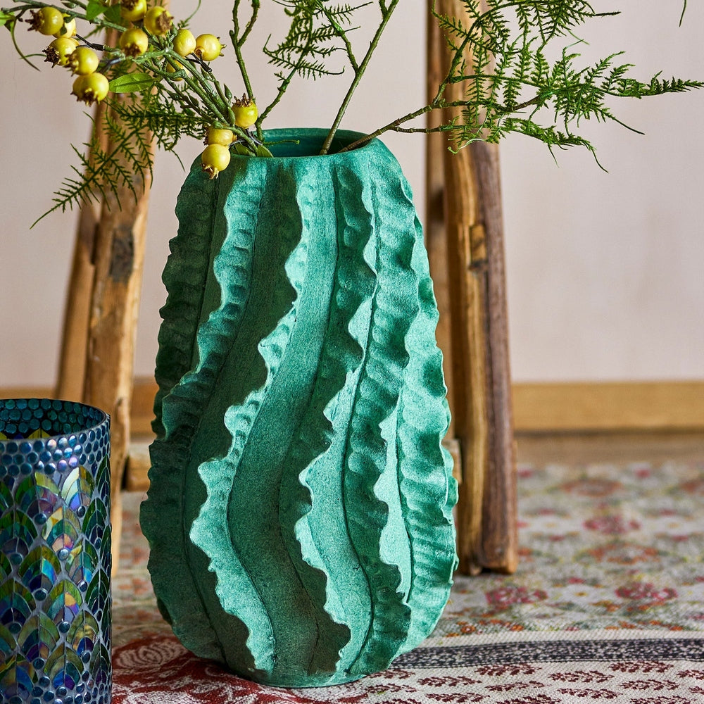 Natika Decorative Vase - Green Terracotta