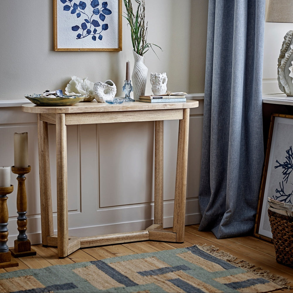 Serrone Console Table - Natural Rubberwood